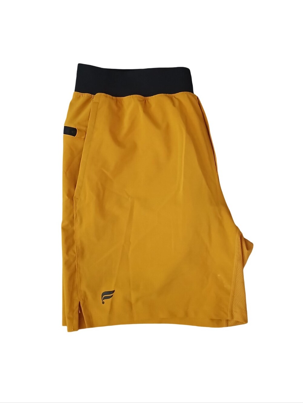 Fabletics The Franchise Mustard Fabletics Graphic Lined Athletic Short 7in Large